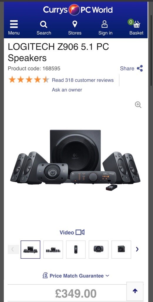 logitech z906 currys